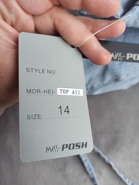 Jeansový letný top bez ramienok, l