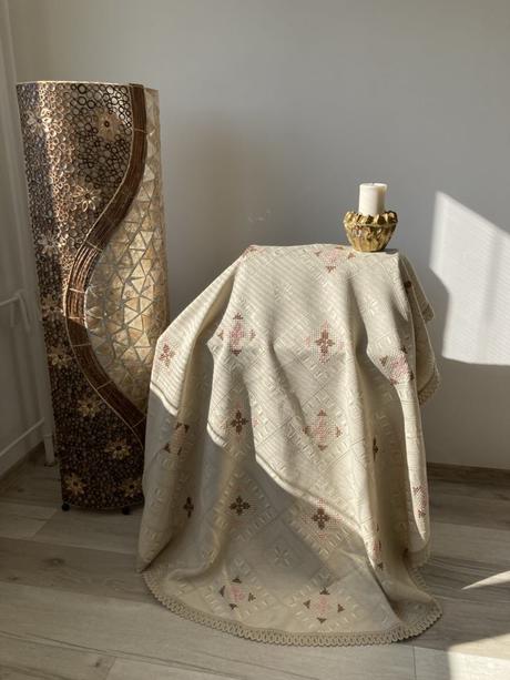 Obrus krémový -priemer-175 cm,, 