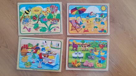 Drevené puzzle 9ks, 