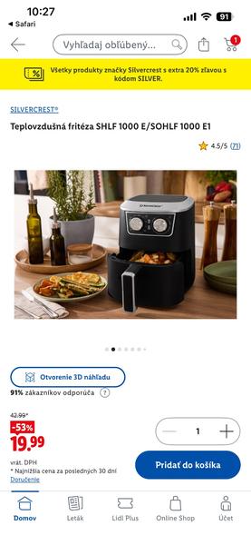Máte skúsenosti s Lidl teplovzdušnou fritézou pre jedného?