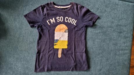 2x premienacie tricko s flitrami a mikina, 122–134