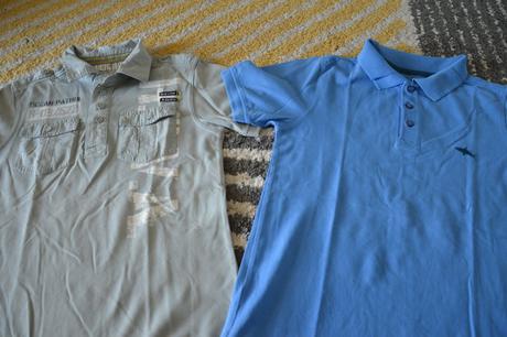 Sivé tričko s golierom 146/152, c&a,146