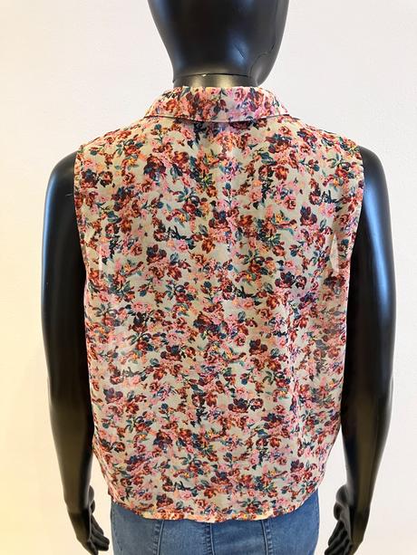 Dámska kvetovaná letná blúzka s uzlom (s), new yorker,s