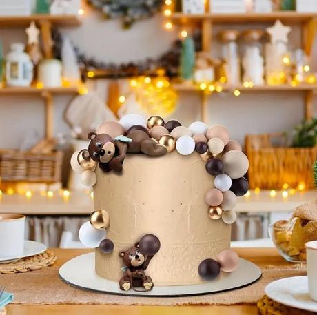 Tortový zápich guličky hnedé ombre (108ks)-skladom, 