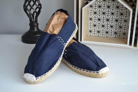 Štýlové tmavomodré plátenné espadrilky, veľ. 39, 39