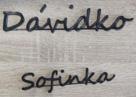 3d tlačené menovky, 