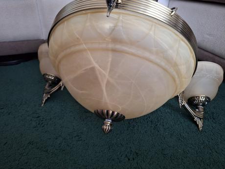 Stropny luster sklo/mosadz,