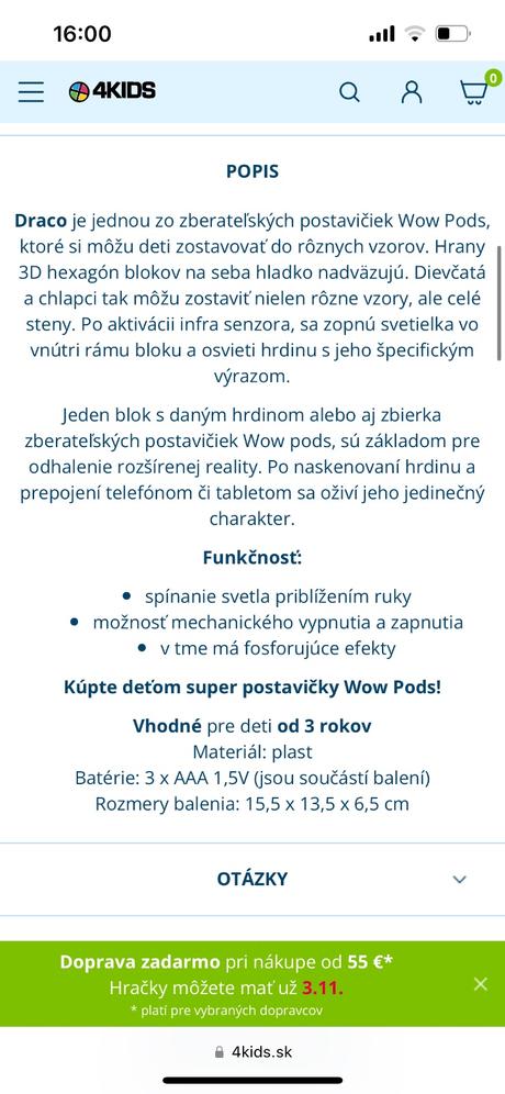 Harry potter wow pods postavičky,