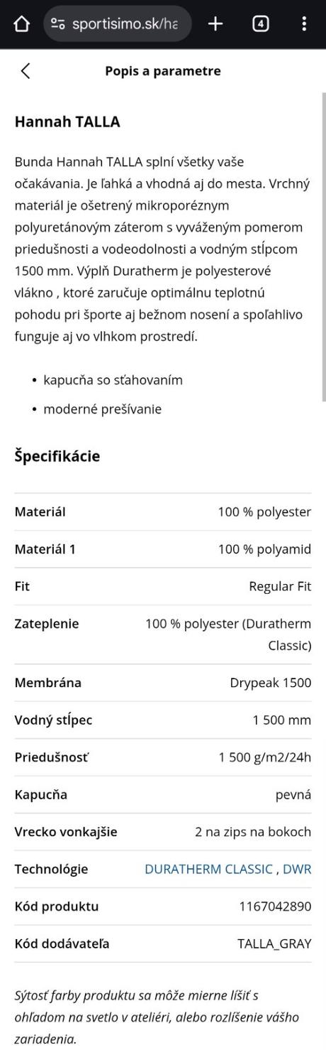 Prešívaná bunda, zn. hannah talla, veľ. 36, hannah,36