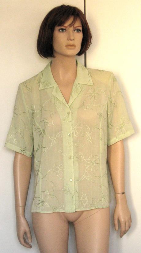 Svetlozelená vyšívaná blúzka, xxl