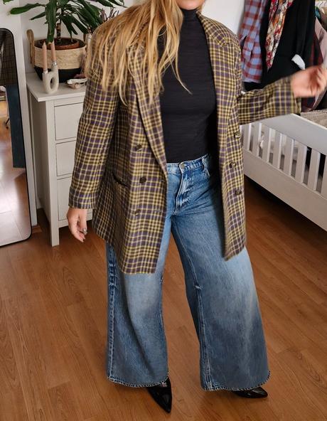 Vintage vlnené sako s kašmírom, l