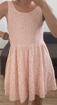 Letné voľné šaty s krajkou 36/38, amisu,m