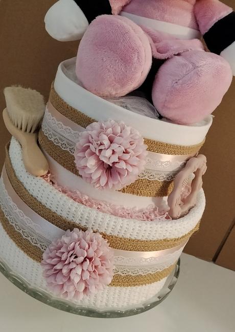 Plienková torta ružové pohladenie - pre dievčatko,
