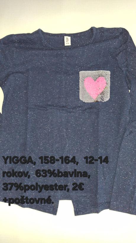 Dievčenské tričká s dlhým rukávom. yigga, y.f.k., 164