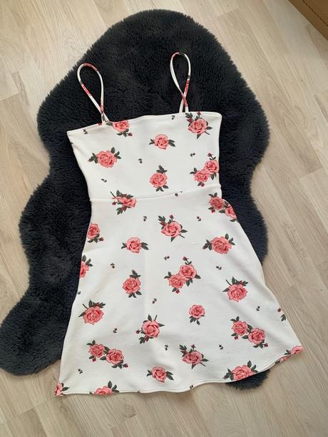 Kvetovane šaty letne biele h&m veľ. xs, h&m,xs