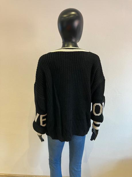 Dámsky sveter bielo-čierny (uni), l / m / s / xl