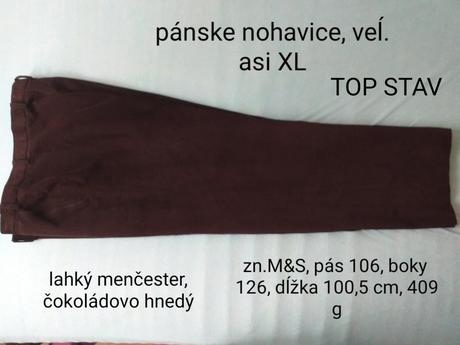 Nohavice pánske čokoládovo hnedé, marks & spencer,xl