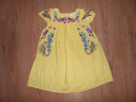 Žlté vyšívané šaty, next,116