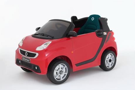 Elektrické autíčko smart for two biele, kožené sed,