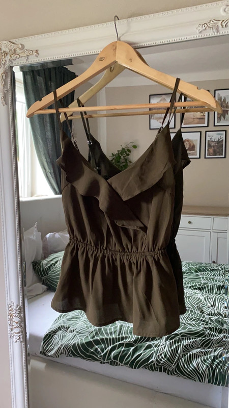 Tmavo zelena khaki bluzka letna/top, tally weijl,s