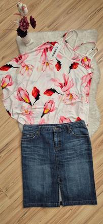 Set top a džínsová sukňa, m