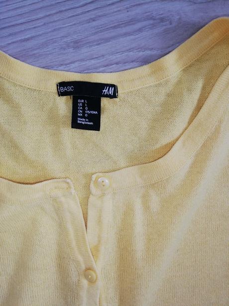 Žltý svetrík s 3/4 rukavmi, h&m,l
