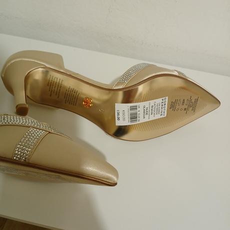 Slávnostné béžovo-zlaté lodičky, 39