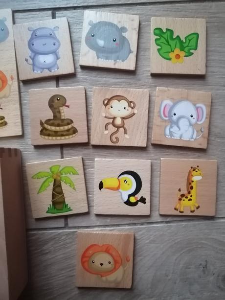 Drevené pexeso v džungli a v savane, 