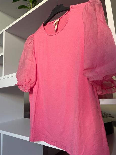 Tričko s puff rukávmi, h&m,l