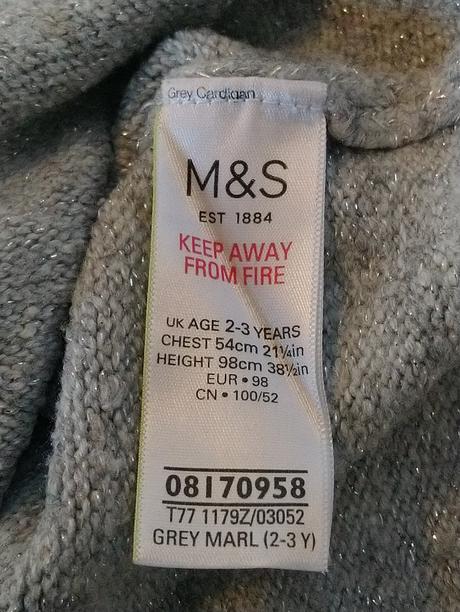 Dievčenský trblietavý sivý sveter, marks&spencer, marks & spencer,98