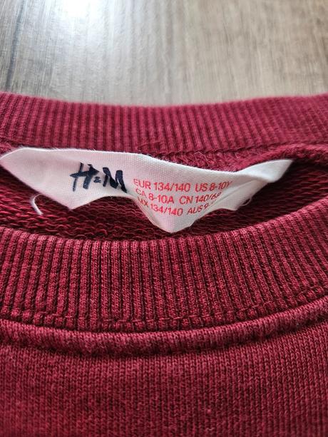 Bordová mikina s obrázkom, h&m,134