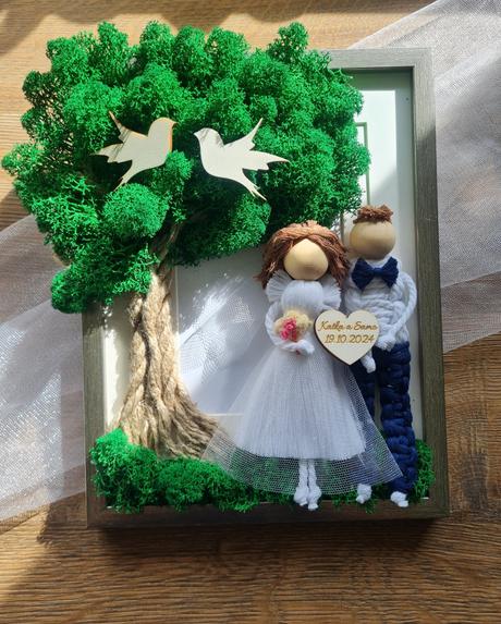 Makrame obraz mladomanželov, 