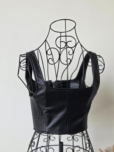 Bershka koženkový top xs, bershka,xs
