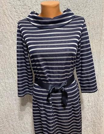 Modro-strieborné úpletové šaty 38, 38