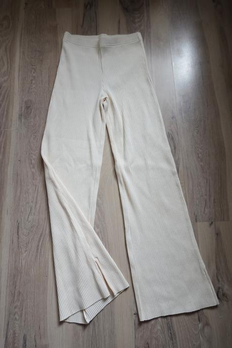 Vrúbkované úplet. nohavice h&m, h&m,xs