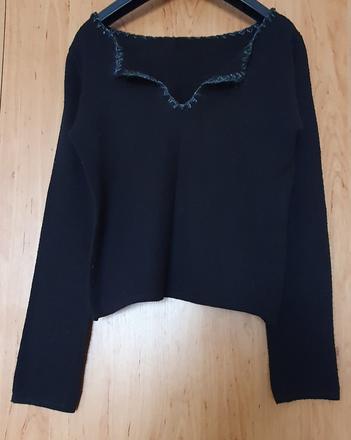 Pleteny pulover do pasa - croptop, s