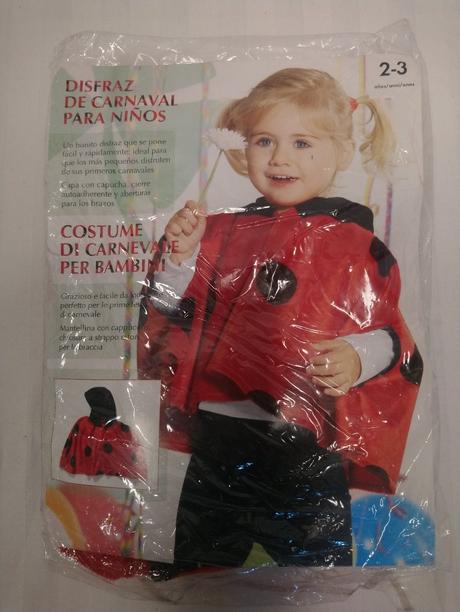 Zamatový kostým pončo lienka, 92-104 cm, 