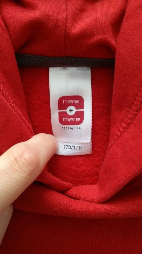 Červená mikina, c&a,s