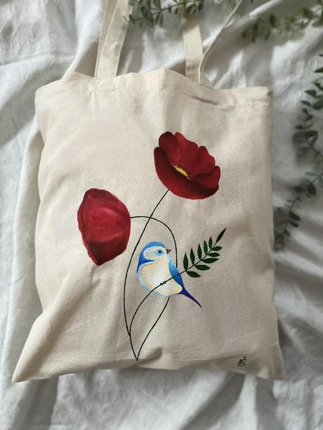 Plátené, ručne maľované tašky, 