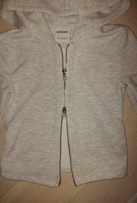 Jemná crop mikina na zips z modalovej zmesi, bershka,xs