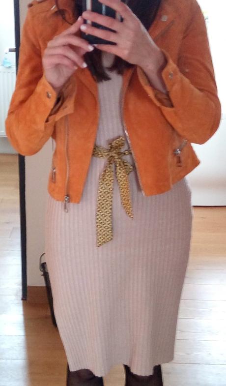 Horčicová kožená bunda vero moda xs/34, vero moda,xs