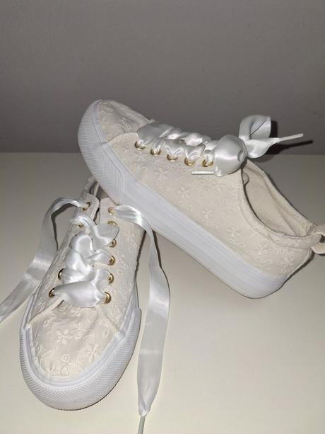Biele madeirové tenisky, plátenky, espadrilky, zna, reserved,38