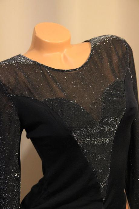 Čierno strieborný bavlnený elegantný body, l, l