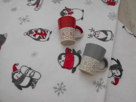 Deka huňatá  tučniaky, kocka  nové, 