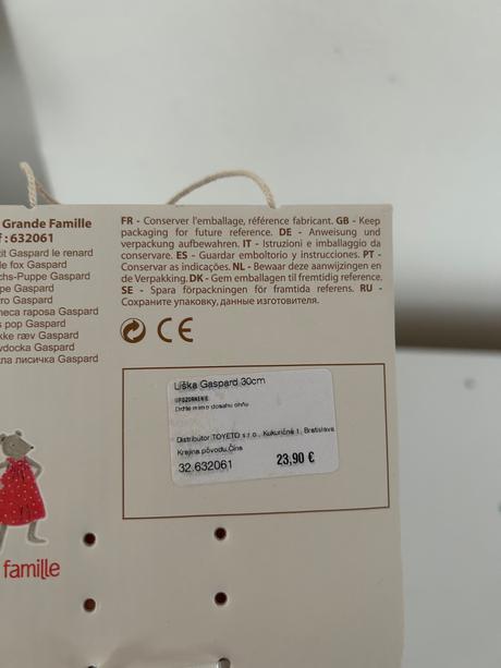 Moulin roty líška gaspard 30cm,