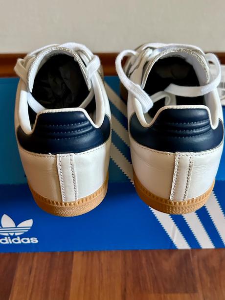 Kožení tenisky adidas samba og č.40 modré pruhy, adidas,40