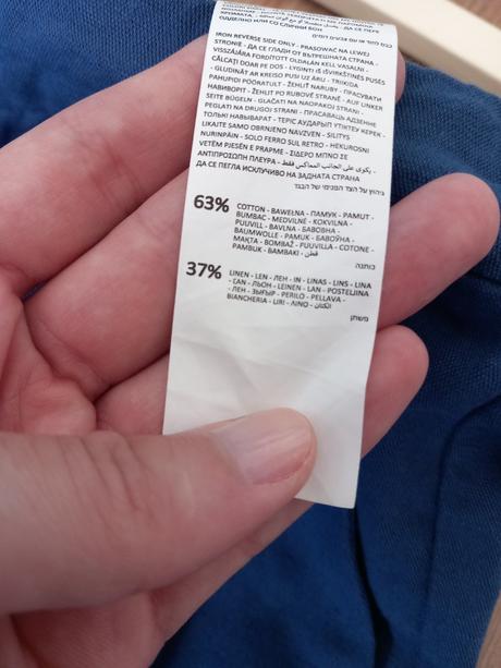 Modré linen blend nohavice reserved 40/l, reserved,l