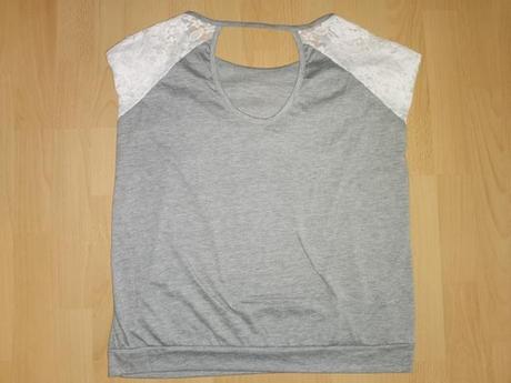 Sive tricko cipkovane rukavy, l