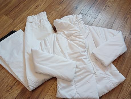 Biela zimná bunda, s