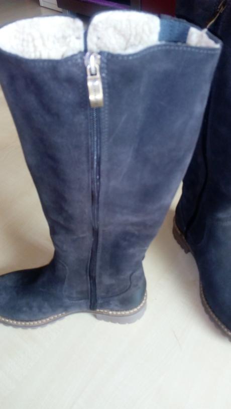 Čižmy z brúsenej kože s primaloft nenosené, tamaris,39